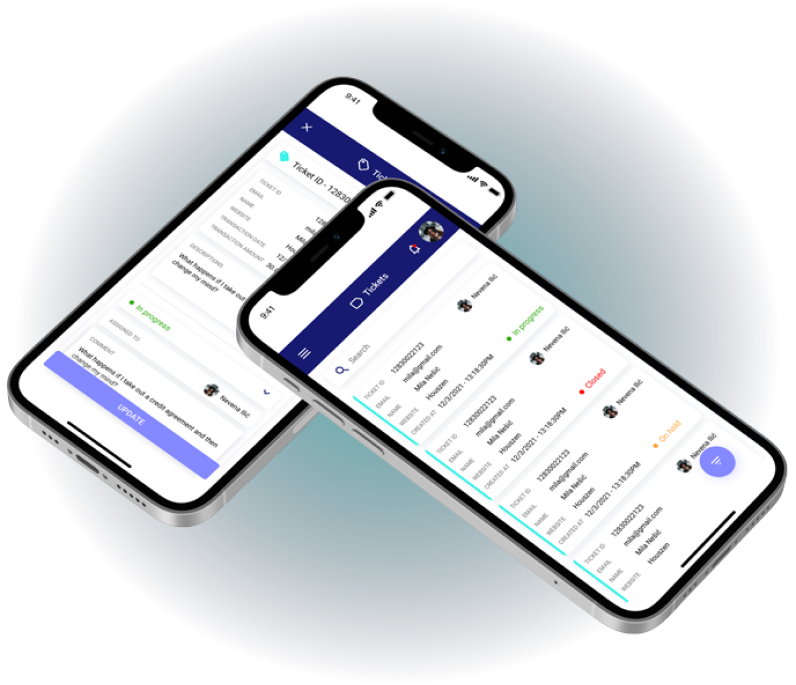 Customer support app mobile mockup